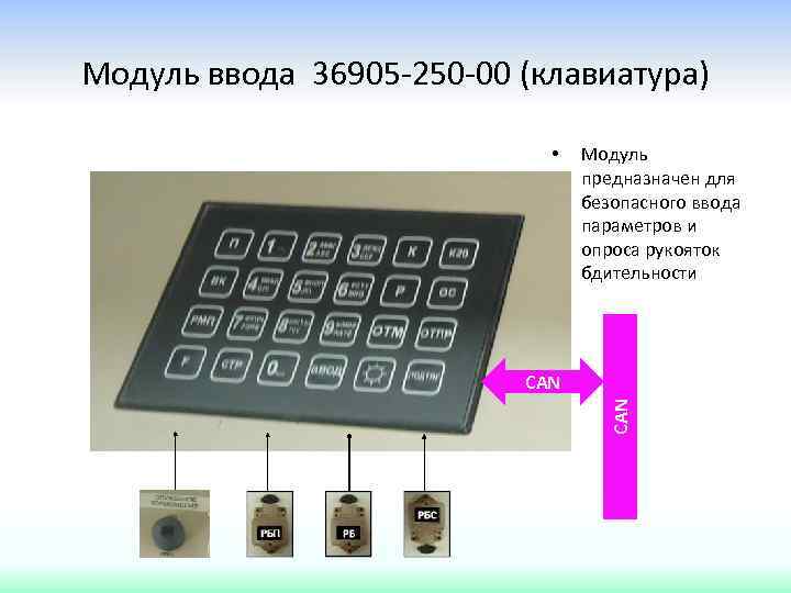 Модуль ввода 36905 -250 -00 (клавиатура) • Модуль предназначен для безопасного ввода параметров и