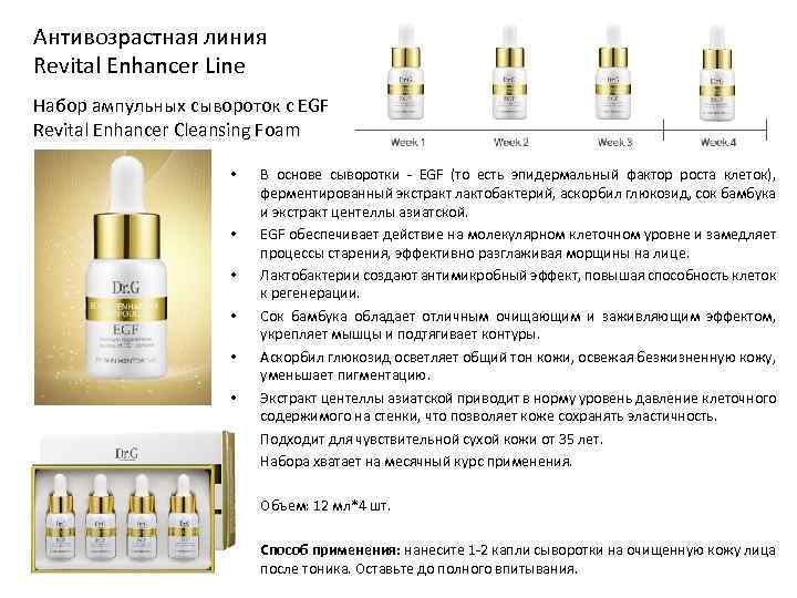 Антивозрастная линия Revital Enhancer Line Набор ампульных сывороток с EGF Revital Enhancer Cleansing Foam