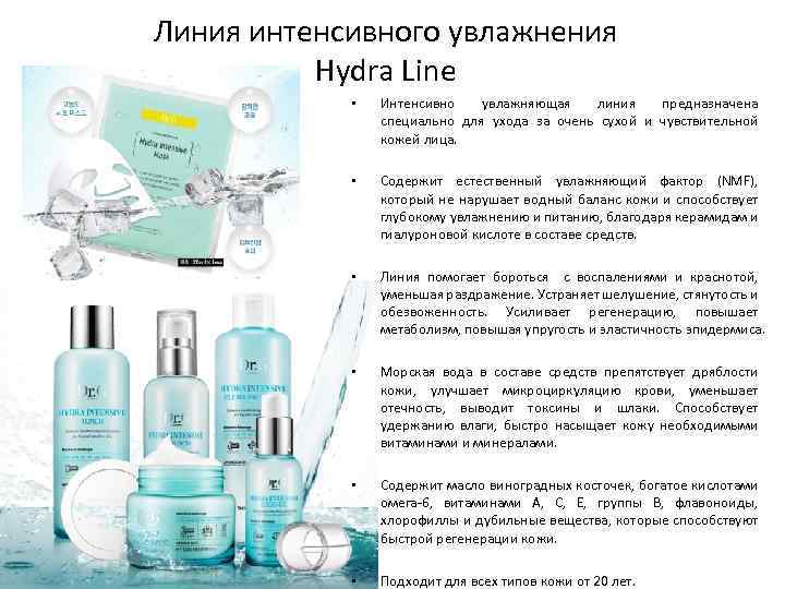 Линия интенсивного увлажнения Hydra Line • Интенсивно увлажняющая линия предназначена специально для ухода за