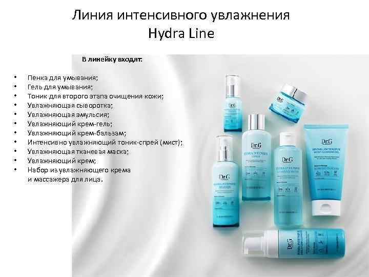 Линия интенсивного увлажнения Hydra Line В линейку входят: • Пенка для умывания; • Гель