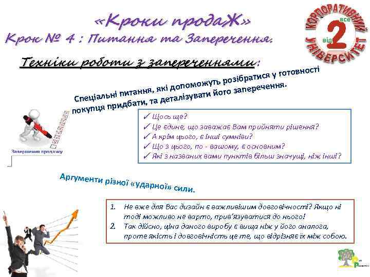  «Кроки прода. Ж» Крок № 4 : Питання та Заперечення. Техніки роботи з