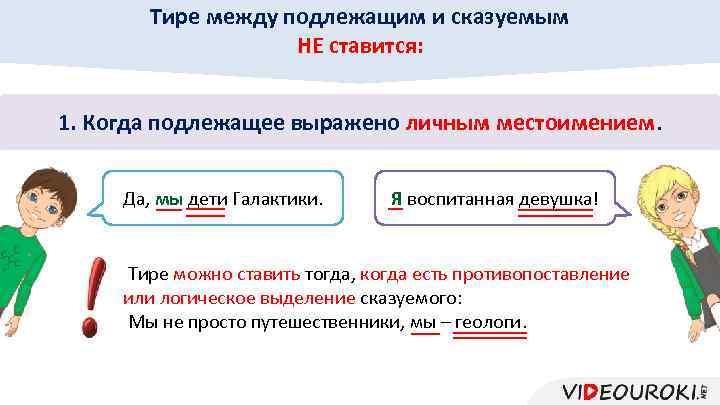 Тире между подлежащим и сказуемым НЕ ставится: 1. Когда подлежащее выражено личным местоимением. Да,