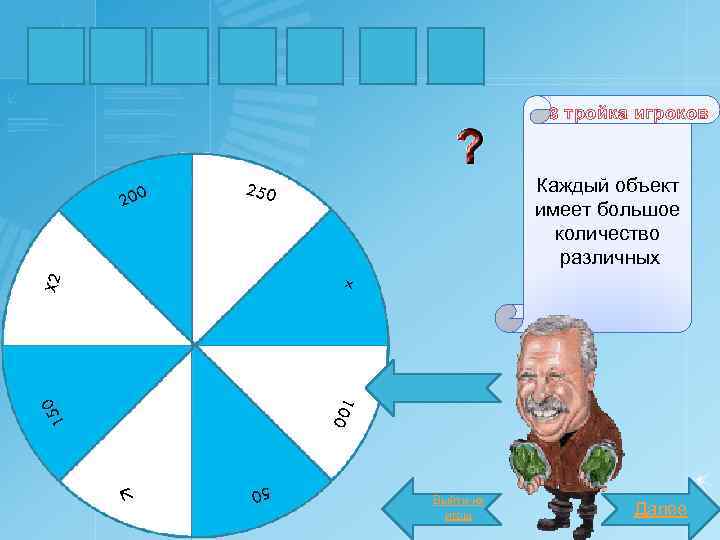 С В О Й С Т В 3 тройка игроков Каждый объект имеет большое