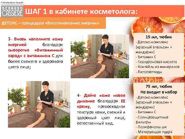 ШАГ 1 в кабинете косметолога: ДЕТОКС – процедура «Восстановление энергии» 15 мл, тюбик 3