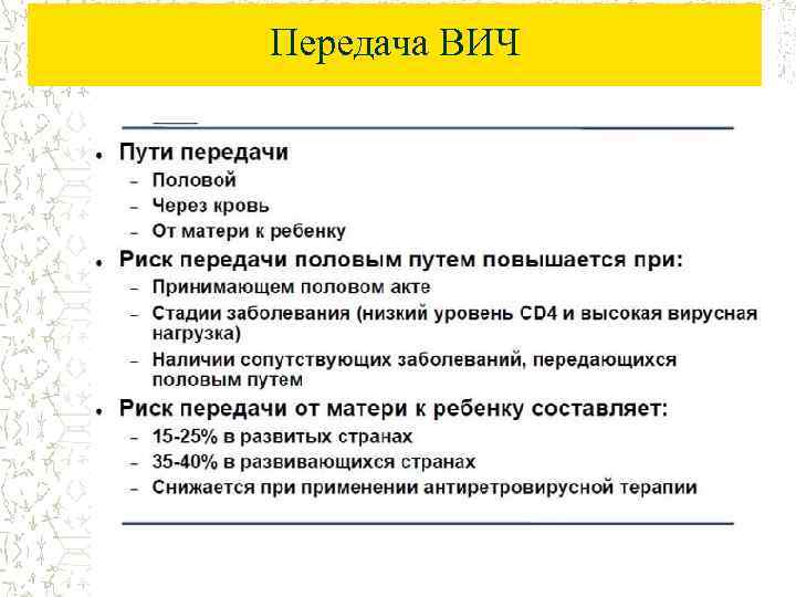 Передача ВИЧ 