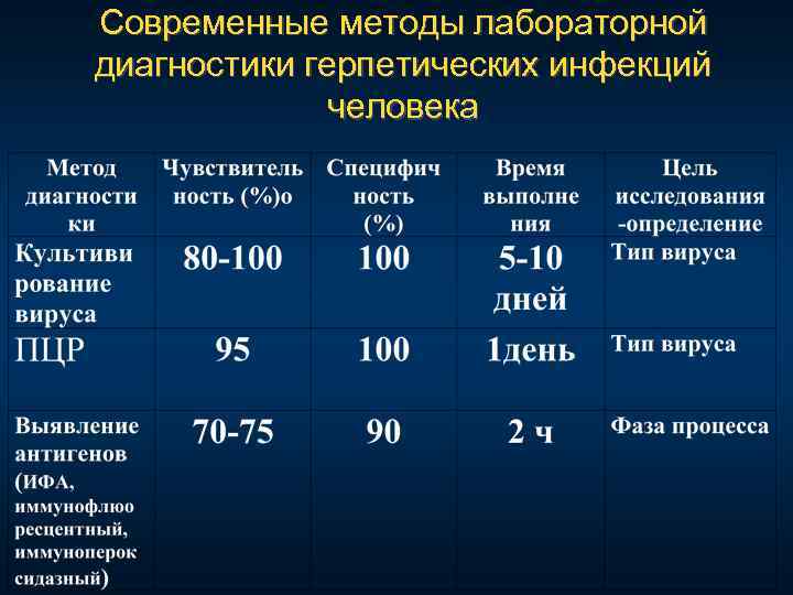 Современные методы лабораторной диагностики герпетических инфекций человека 
