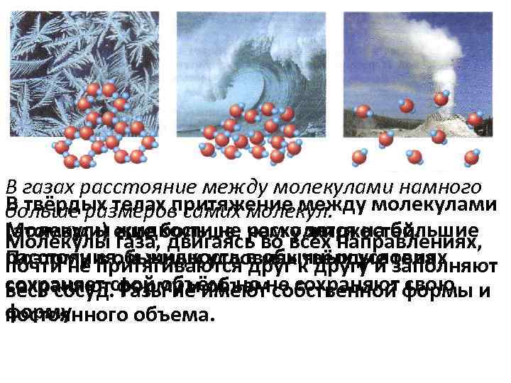 Газообразные расстояние между молекулами