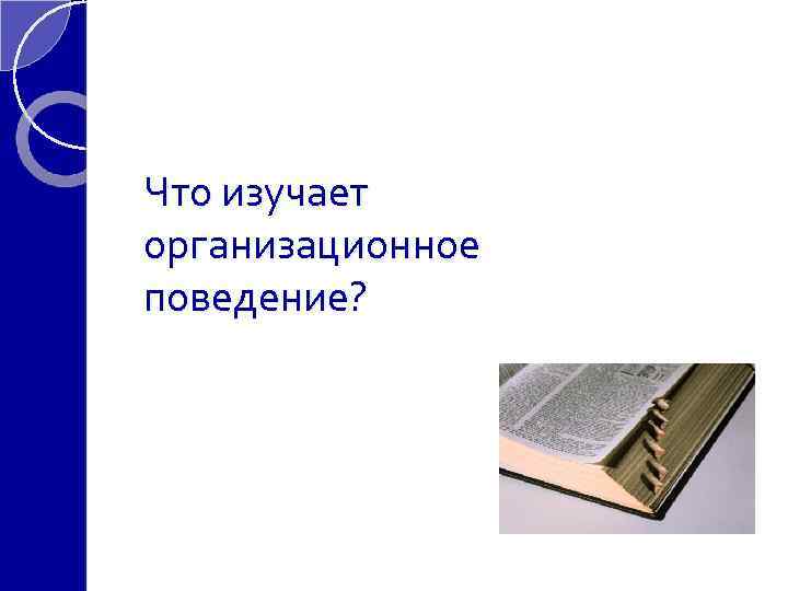Что изучает организационное поведение? 