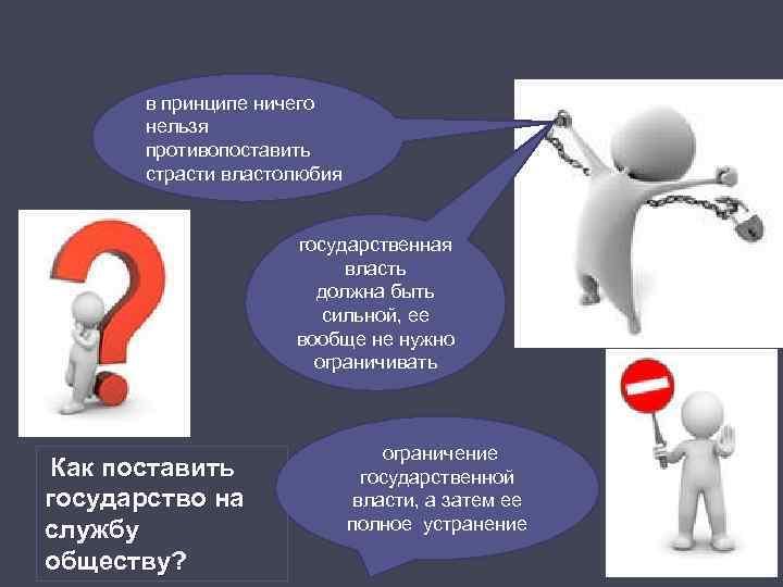 в принципе ничего нельзя противопоставить страсти властолюбия государственная власть должна быть сильной, ее вообще