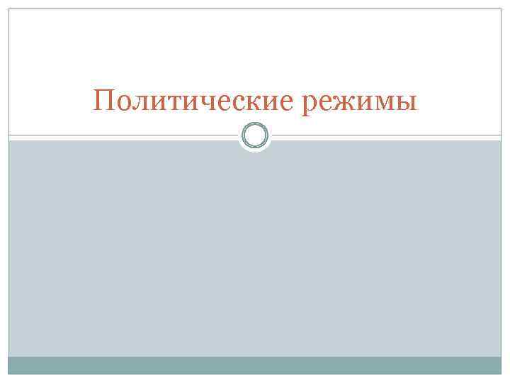 Политические режимы 