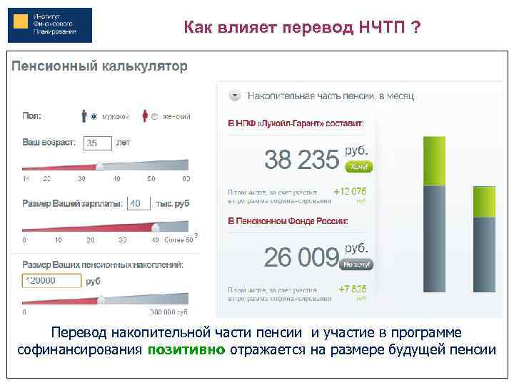 Как влияет перевод НЧТП ? Перевод накопительной части пенсии и участие в программе софинансирования