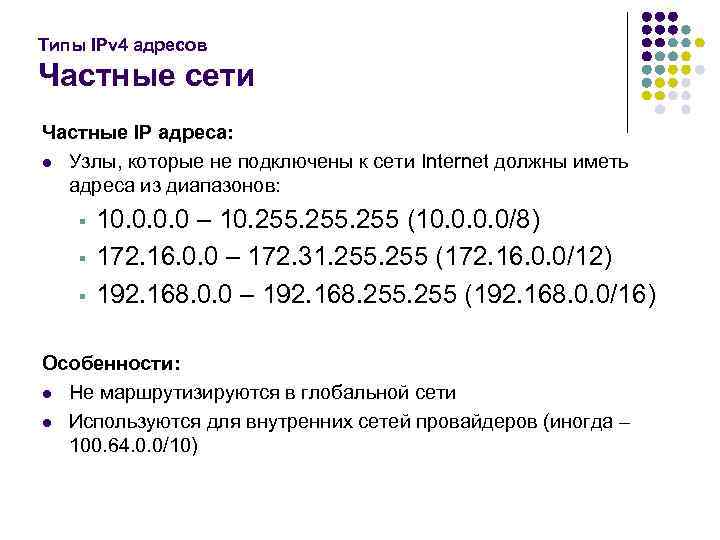 Частные адреса. Типы адресов ipv4. IP адрес ipv4-адрес. Частный диапазон IP адресов. Диапазоны частных адресов ip4.