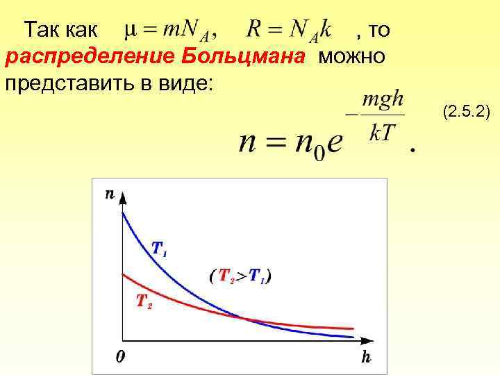 Так как , то распределение Больцмана можно представить в виде: (2. 5. 2) 