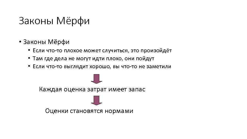 Законы Мёрфи • Если что-то плохое может случиться, это произойдёт • Там где дела