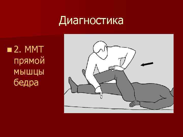 Диагностика n 2. ММТ прямой мышцы бедра 