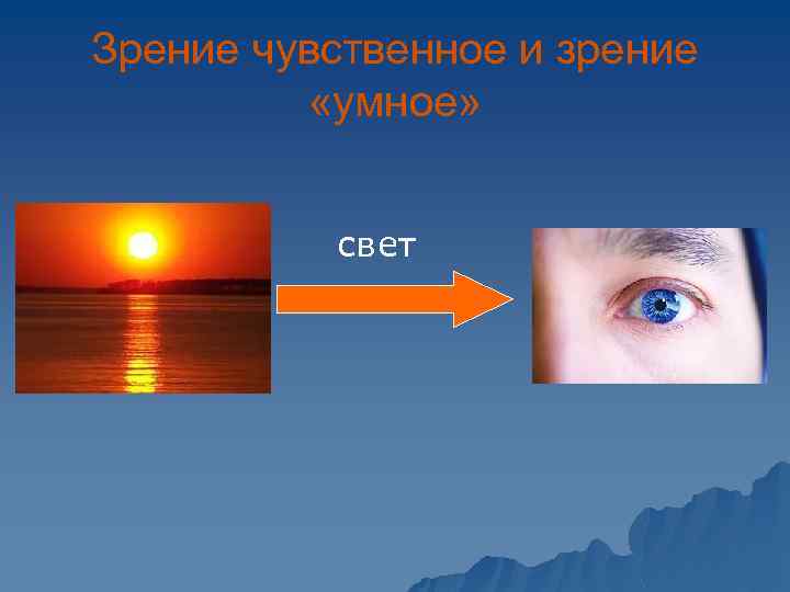 Зрение чувственное и зрение «умное» свет 