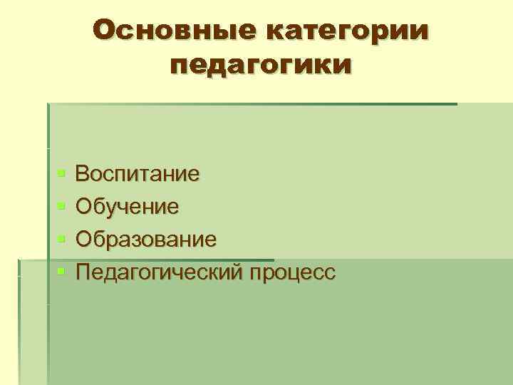 Реферат: Основные категории педагогики воспитание, обучение, образование, социализация