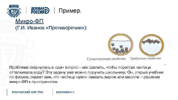 Пример. Микро-ФП (Г. И. Иванов «Противоречия» ): Проблема свернулась в один вопрос – как