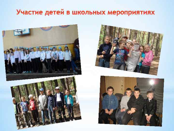 Участие детей в школьных мероприятиях 
