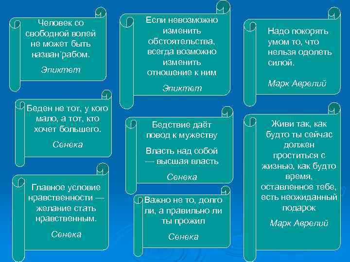Человек со свободной волей не может быть . назван рабом. Эпиктет Если невозможно изменить