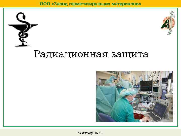 ООО «Завод герметизирующих материалов» Радиационная защита www. zgm. ru 