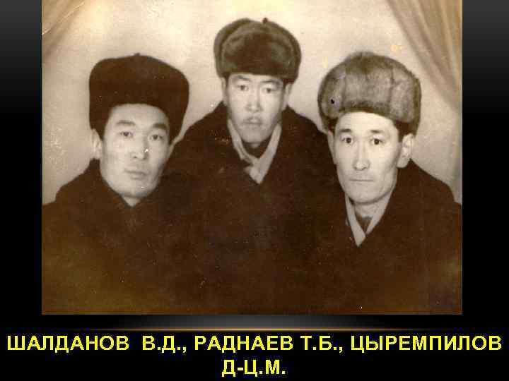 ШАЛДАНОВ В. Д. , РАДНАЕВ Т. Б. , ЦЫРЕМПИЛОВ Д-Ц. М. 