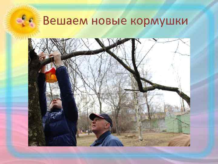 Вешаем новые кормушки 