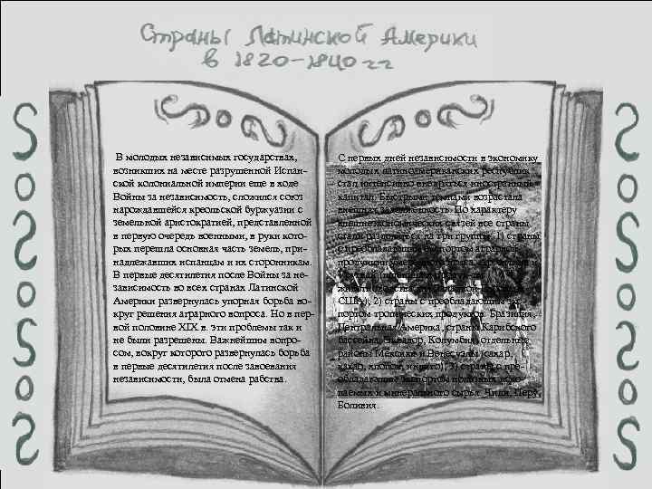 В молодых независимых государствах, возникших на месте разрушенной Испанской колониальной империи еще в ходе