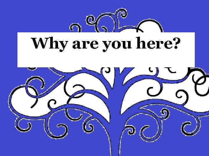 Why are you here? 