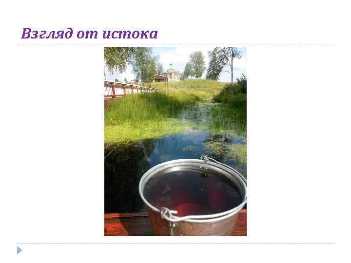 Взгляд от истока 