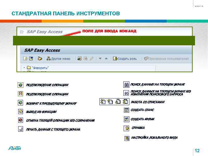 СТАНДРАТНАЯ ПАНЕЛЬ ИНСТРУМЕНТОВ ПОЛЕ ДЛЯ ВВОДА КОМАНД ПОДТВЕРЖДЕНИЕ ОПЕРАЦИИ ПОИСК ДАННЫХ НА ТЕКУЩЕМ ЭКРАНЕ