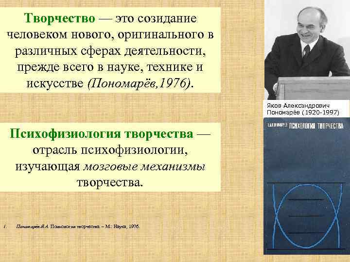 Творчество — это созидание человеком нового, оригинального в различных сферах деятельности, прежде всего в