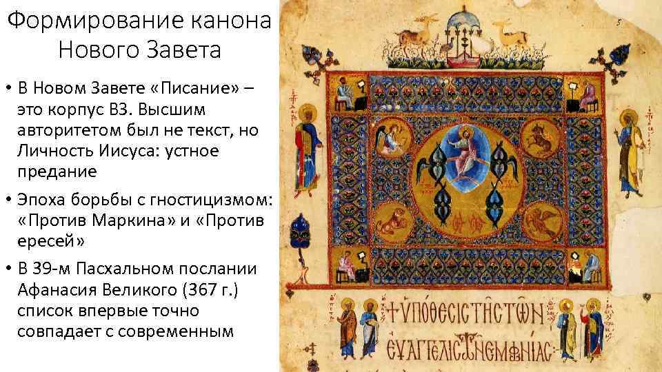 Формирование канона Нового Завета • В Новом Завете «Писание» – это корпус ВЗ. Высшим