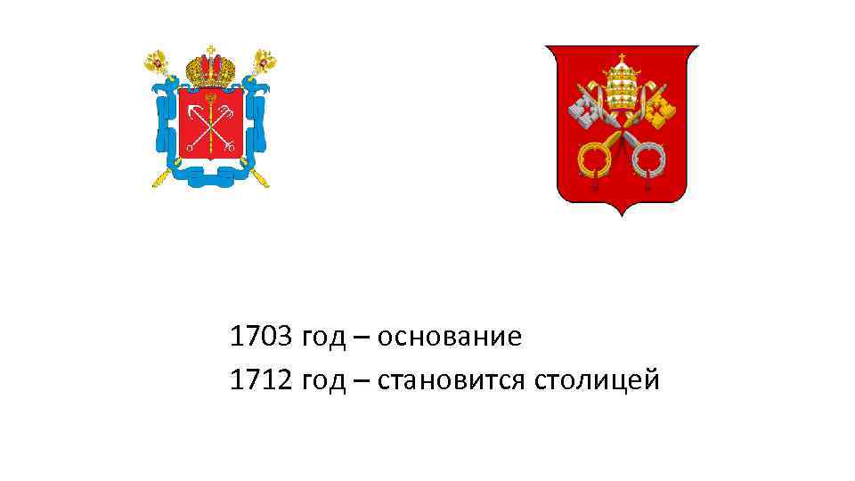 1703 год – основание 1712 год – становится столицей 