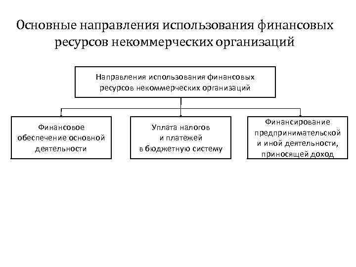 Основные направления использования финансовых ресурсов некоммерческих организаций Направления использования финансовых ресурсов некоммерческих организаций Финансовое