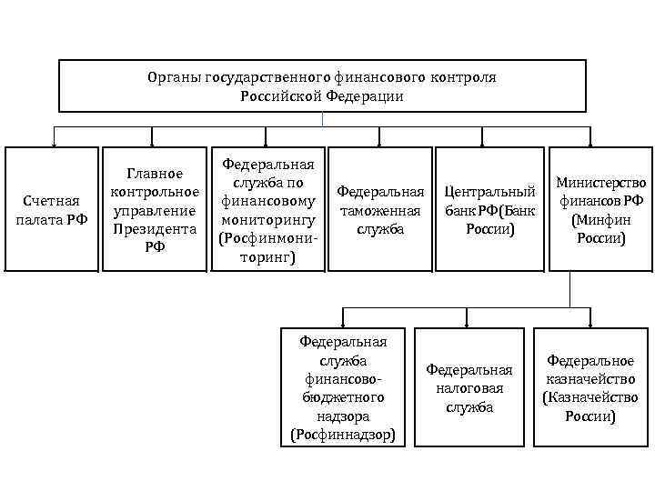 Органы государственного финансового контроля Российской Федерации Счетная палата РФ Главное контрольное управление Президента РФ