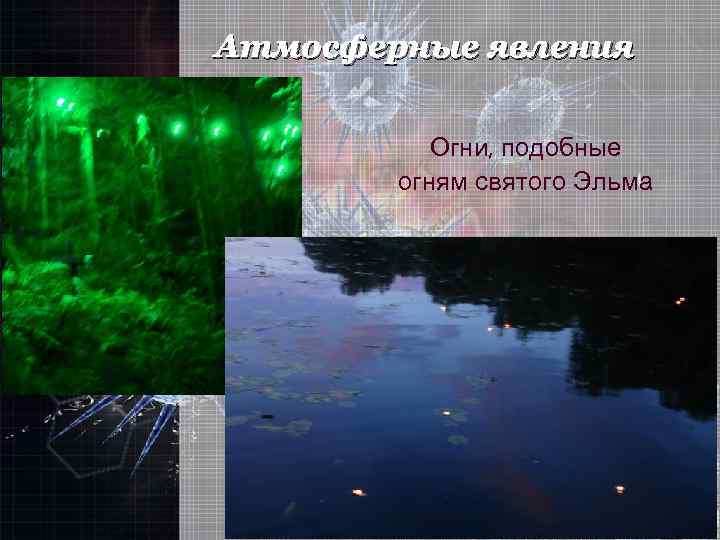 Атмосферные явления Огни, подобные огням святого Эльма 