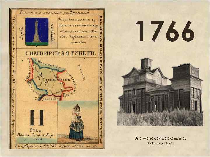 1766 Знаменская церковь в с. Карамзинка 