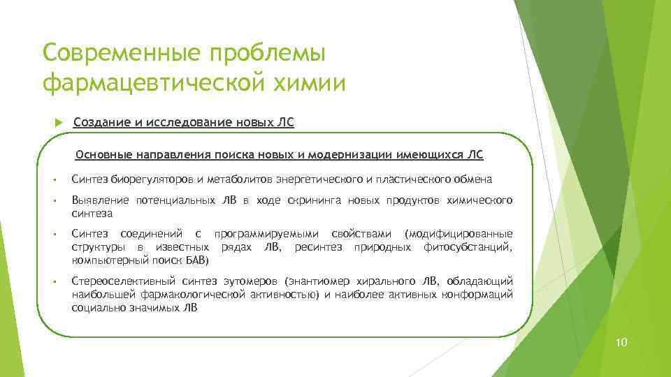 Современные проблемы фармацевтической химии Создание и исследование новых ЛС Несмотря на огромный арсенал ЛС,