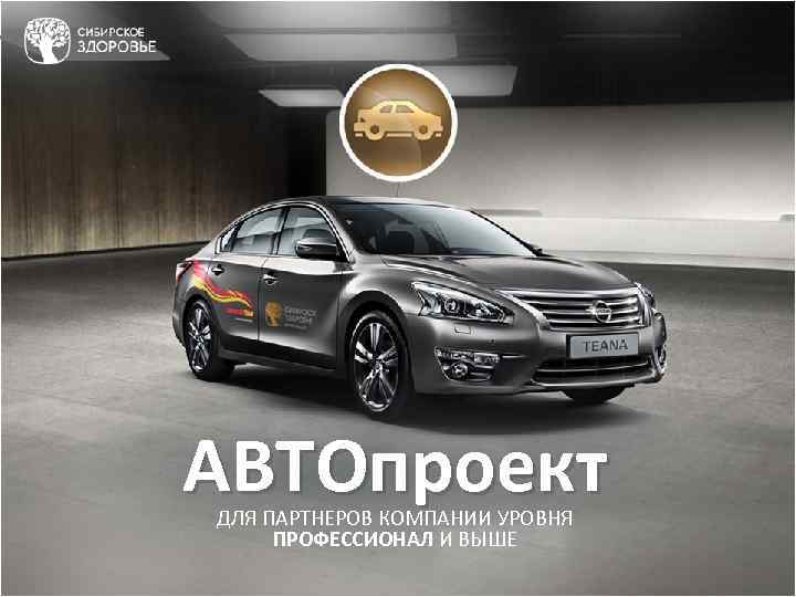 АВТОпроект ДЛЯ ПАРТНЕРОВ КОМПАНИИ УРОВНЯ ПРОФЕССИОНАЛ И ВЫШЕ 