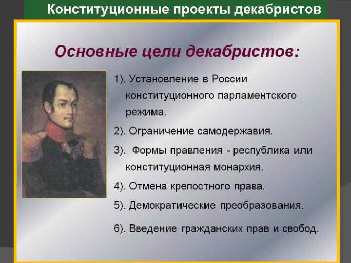 Конституционные проекты декабристов 