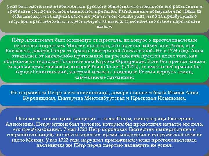 Указ был настолько необычен для русского общества, что пришлось его разъяснять и требовать согласия