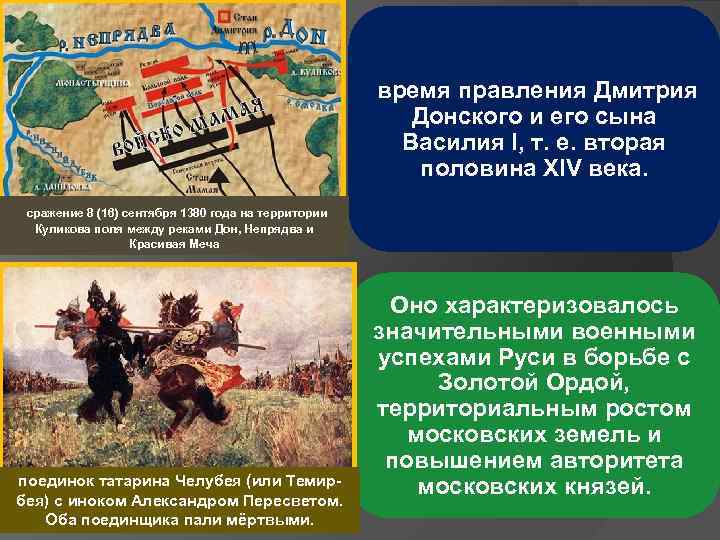 время правления Дмитрия Донского и его сына Василия I, т. е. вторая половина XIV