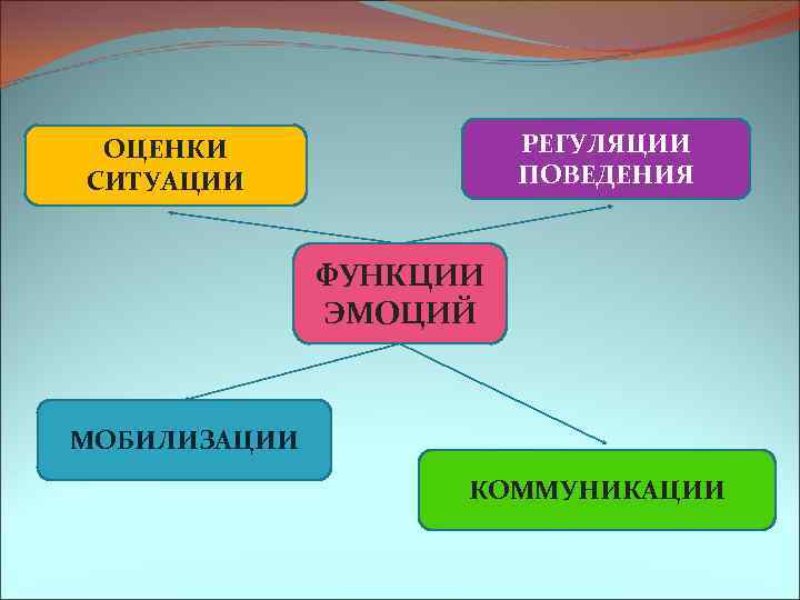 РЕГУЛЯЦИИ ПОВЕДЕНИЯ ОЦЕНКИ СИТУАЦИИ ФУНКЦИИ ЭМОЦИЙ МОБИЛИЗАЦИИ КОММУНИКАЦИИ 