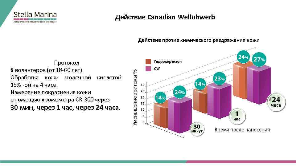 Действие Canadian Wellohwerb Действие против химического раздражения кожи Протокол 8 волантеров (от 18 -60