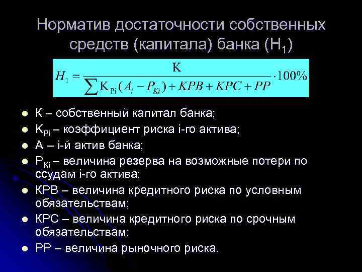 Расчет цб. Норматив достаточности капитала банка формула. Норматив достаточности собственных средств (капитала) н1.0. Норматив достаточности капитала н1.0 формула. Норматив достаточности базового капитала банка 1.1 формула.