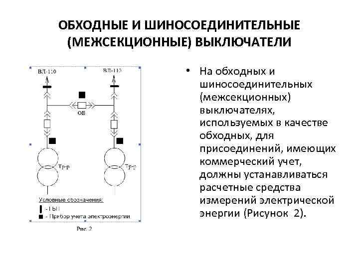 Обходной выключатель на схеме