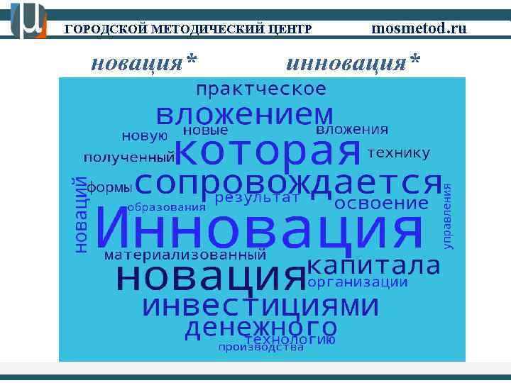 ГОРОДСКОЙ МЕТОДИЧЕСКИЙ ЦЕНТР новация* mosmetod. ru инновация* 