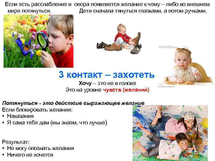 Если есть расслабление и опора появляется желание к чему – либо во внешнем мире