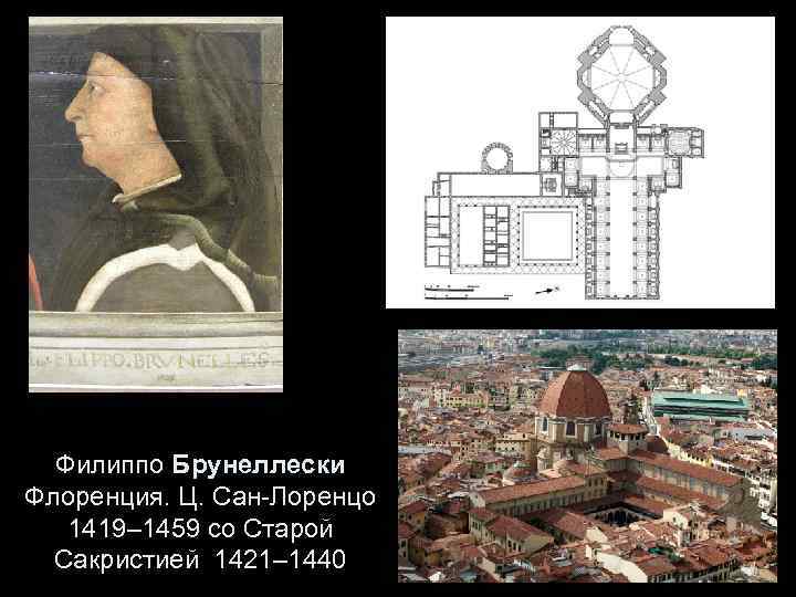 Филиппо Брунеллески Флоренция. Ц. Сан-Лоренцо 1419– 1459 со Старой Сакристией 1421– 1440 